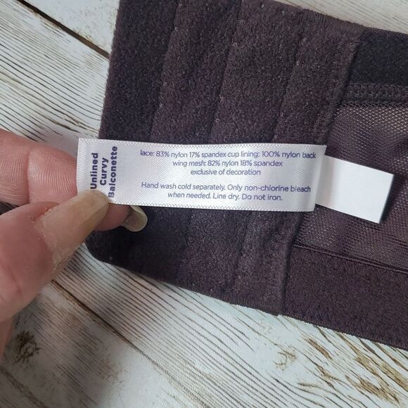 Cacique Chocolate Plum Unlined Curvy Balconette Bra Removable Straps 46DDD 46F - Picture 12 of 14